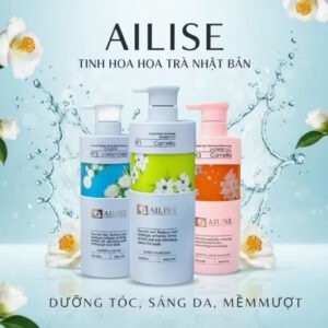 Combo Dầu Gội Xả Sữa Tắm AILISE Camellia Chính Hãng | Phục Hồi Tóc Hư Tổn, Dưỡng Ẩm Da, Thơm Lâu